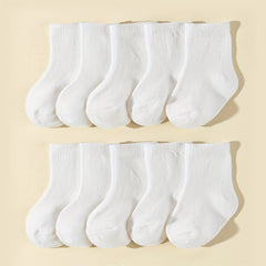 10Pairs Baby Cotton Blend Short Crew Socks for Four Seasons