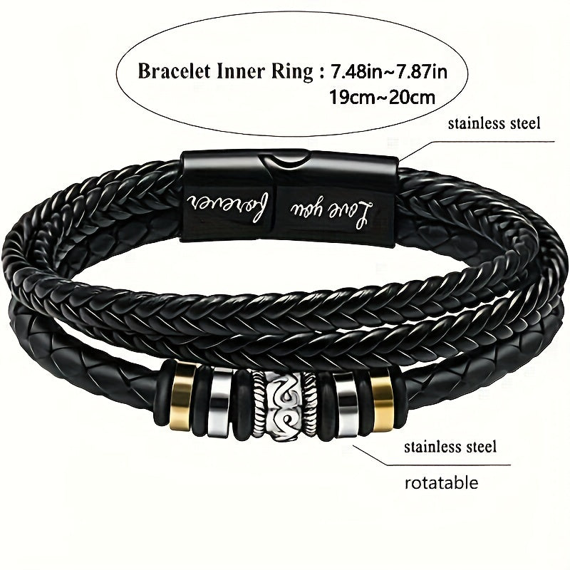 Inspirational Leather Bracelet for Son/Grandson - Always With You