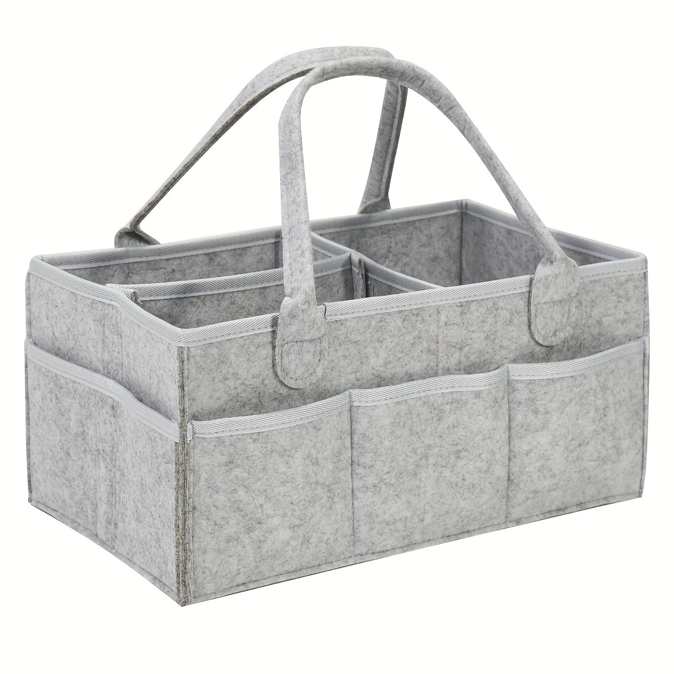 Grey Felt Cloth Mommy Basket Diaper Bag Storage Box
