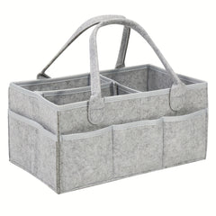 Grey Felt Cloth Mommy Basket Diaper Bag Storage Box