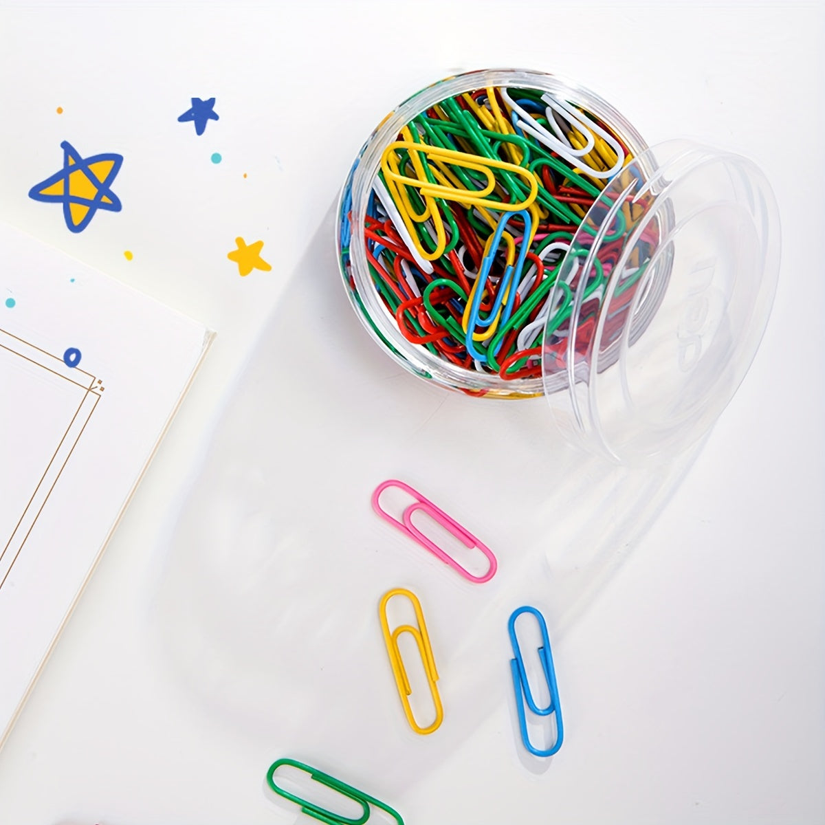 200pcs Colorful 28mm Paper Clip Metal Candy Paper Clip Office Folder