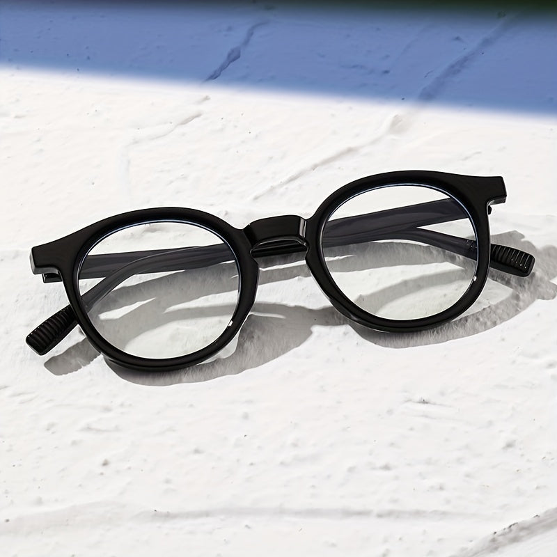 Round Frame Clear Lens Glasses Anti Light Stylish Eyewear