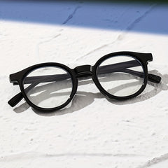 Round Frame Clear Lens Glasses Anti Light Stylish Eyewear