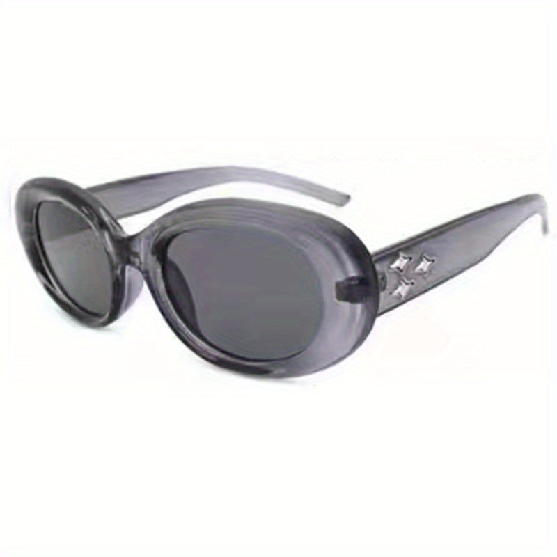 Men's Cat Eye Three Stars Embellished Metal Sunglasses