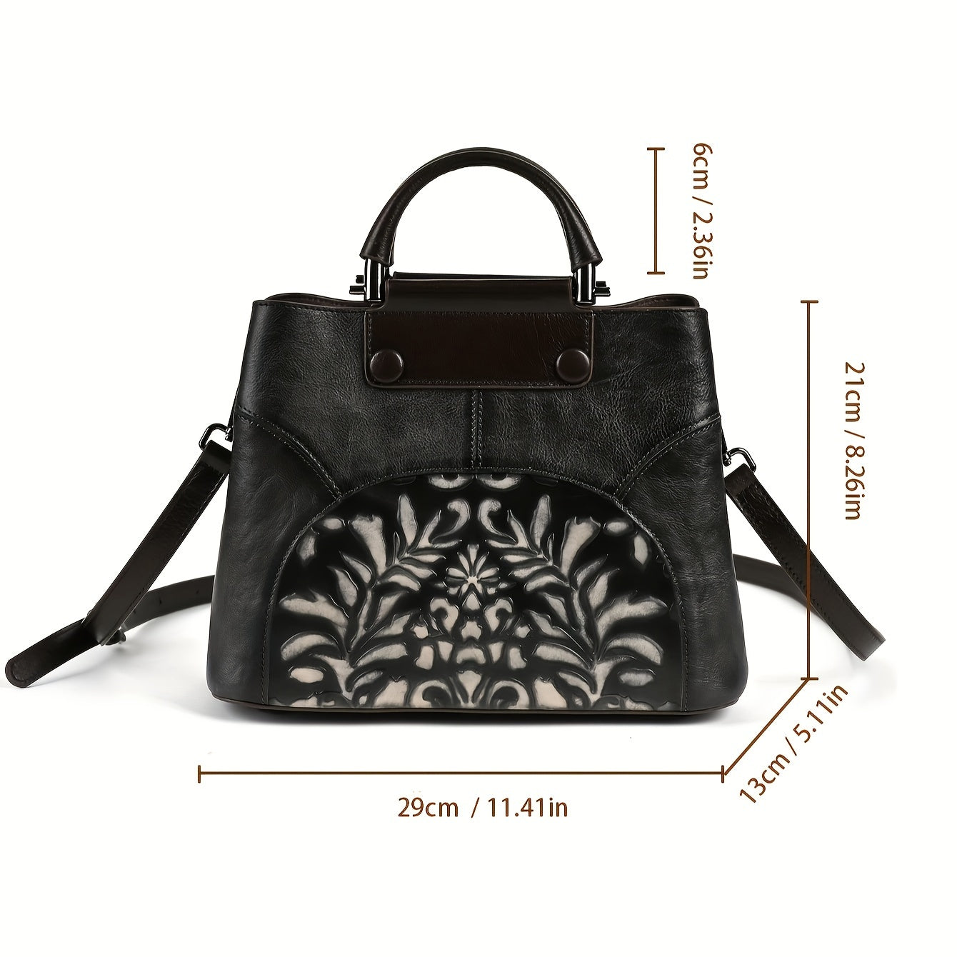 Vintage Embossed Women's Handbag - Fashionable & Spacious Shoulder Bag