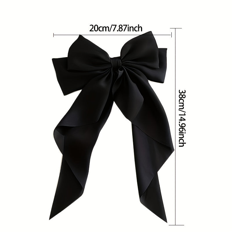 Big Bow Hair Clip Streamer Plain Hairpins For Girls