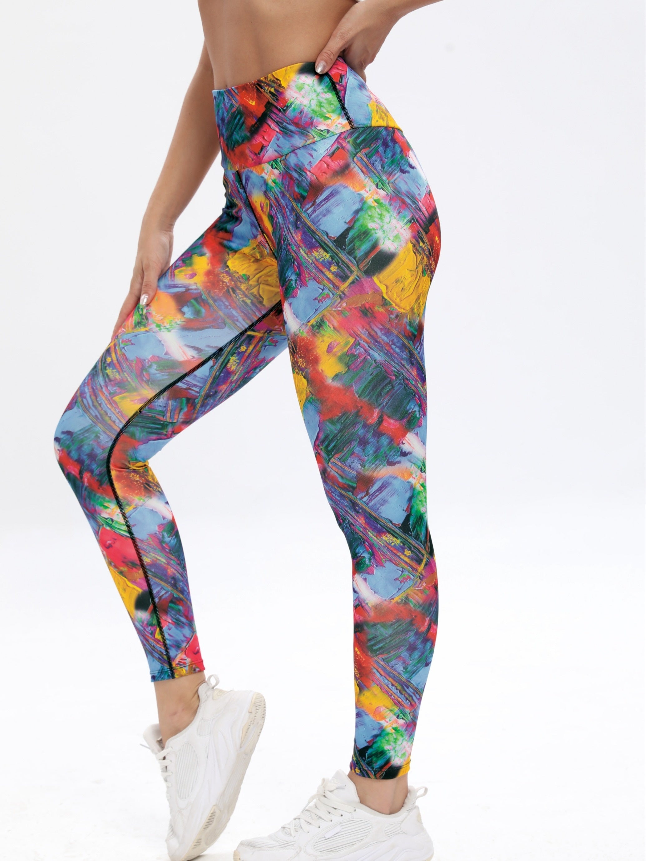 Colorful Print Yoga Pants Slim Fit High Stretch Leggings