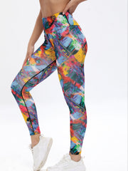 Colorful Print Yoga Pants Slim Fit High Stretch Leggings