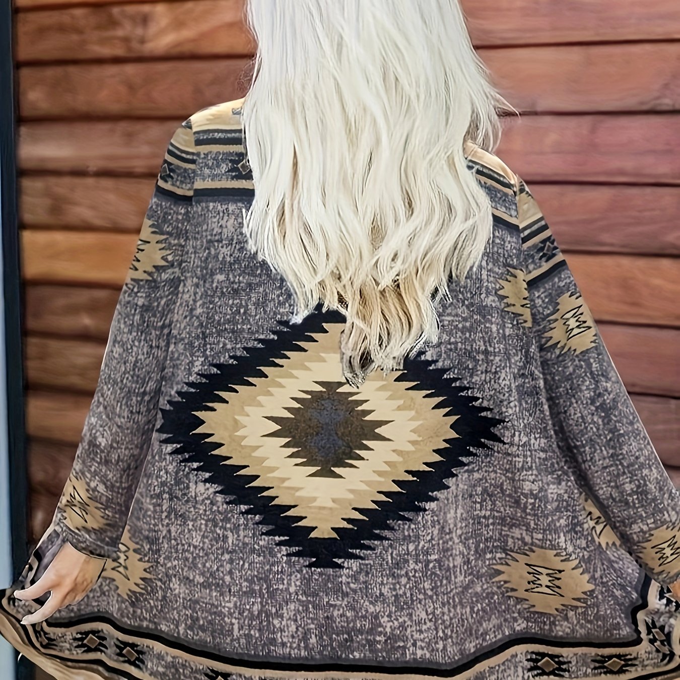 Southwestern Print Open Front Cardigan
