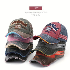 Vintage Baseball Cap 1969 Retro Washed Old Letters Embroidered Hat