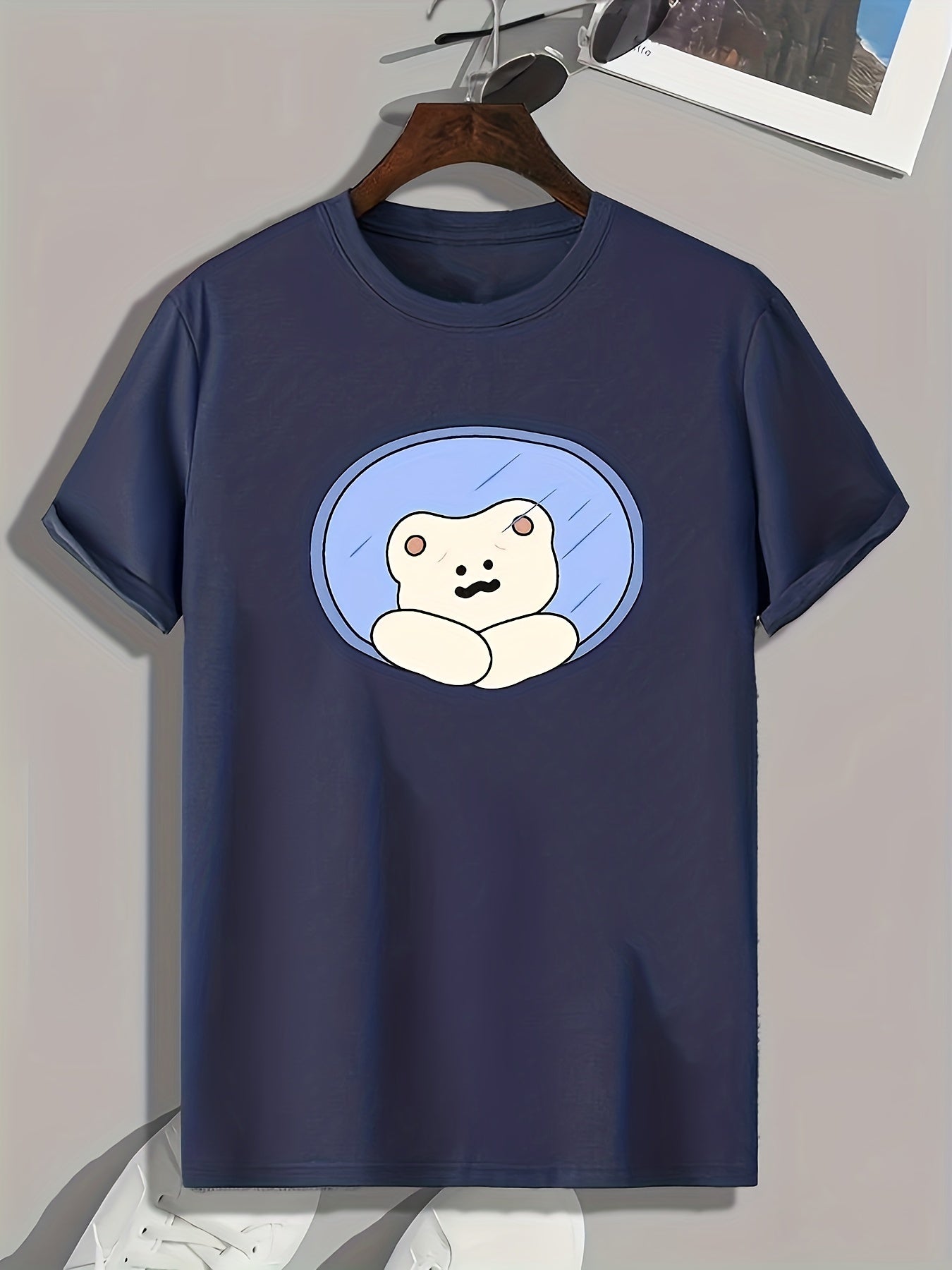 Bear Print Men's Graphic T shirt Casual Comfy Tees For Summer