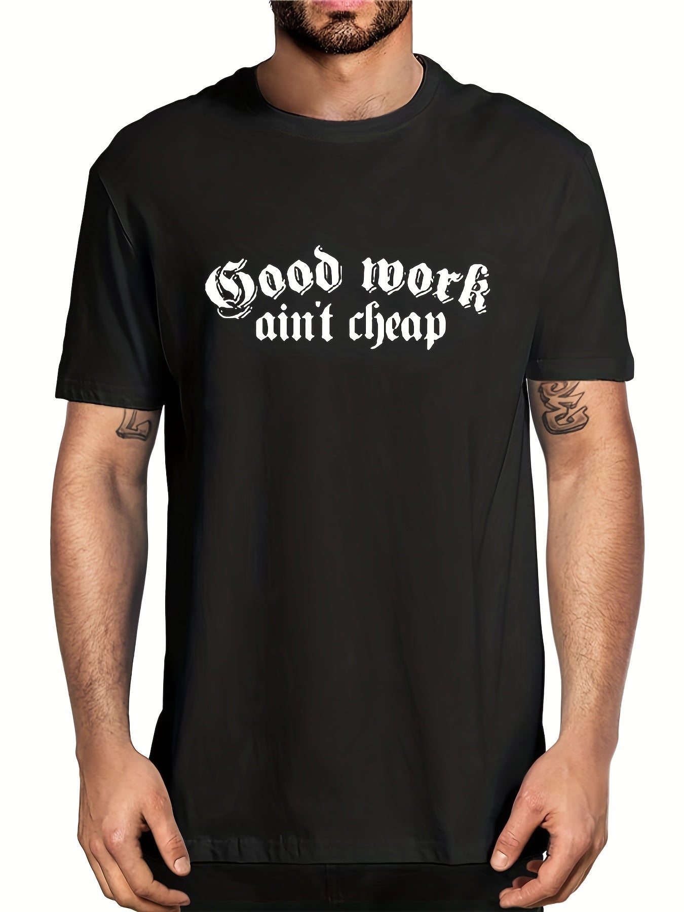 Men's Letter Print T Shirt for Summer Outdoor Activities