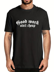 Men's Letter Print T Shirt for Summer Outdoor Activities