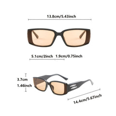Boho Style Square Sunglasses Wide Temples Anti UV Sunscreen Glasses