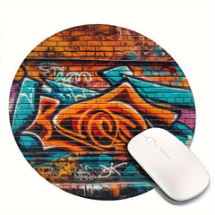 Doodle Pattern Round Mouse Pad 20x20cm for Games Home Office
