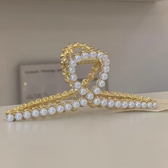 Minimalist Pearl Hair Claw Clips Non slip Women Girls Hair Accessories