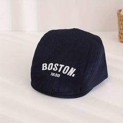 Adjustable Summer Mens Peaked Cap With Boston Embroidery