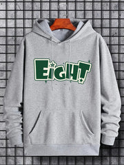 Men's Eight Print Hoodie, Casual Breathable Hooded Sweatshirt