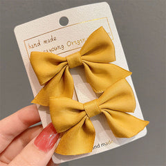 2pcs Girls Hair Clip Bow Hairpin Side Clip Headwear Hair Accessories