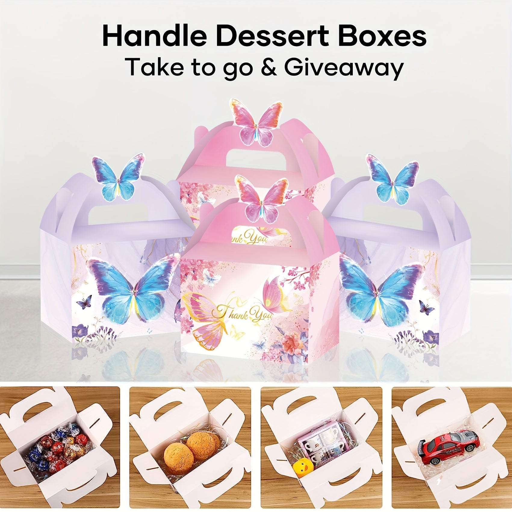 12pcs Butterfly Theme Candy Box Kids Birthday Party Decor