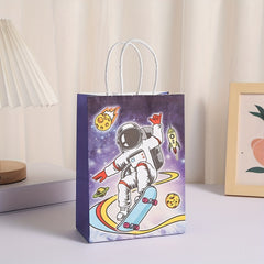 6pcs Spaceman Theme Party Supplies Candy Bag Birthday Gift Wrapping Bags