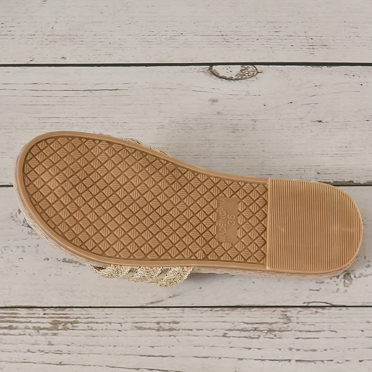 Women's Golden Slide Sandals Flat Slip On Beach Shoes