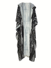 Tie Dye Print Maxi Cover Up Kaftan & Kimono Sleeve Dress