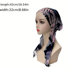 Floral Print Head Wraps Soft Turban Casual Bonnet Ramadan Head Scarf