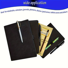 8pcs Adhesive Stainless Steel Pen Holder for Notebooks Journals Planners