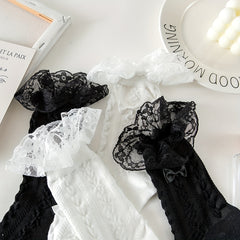 3D Textured Ruffle Socks Sweet & Mid Tube Women's Stockings