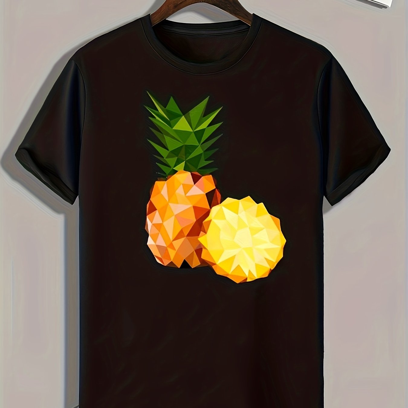 Pineapple Print Men's Tee for Summer