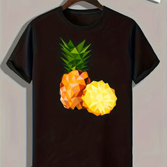 Pineapple Print Men's Tee for Summer