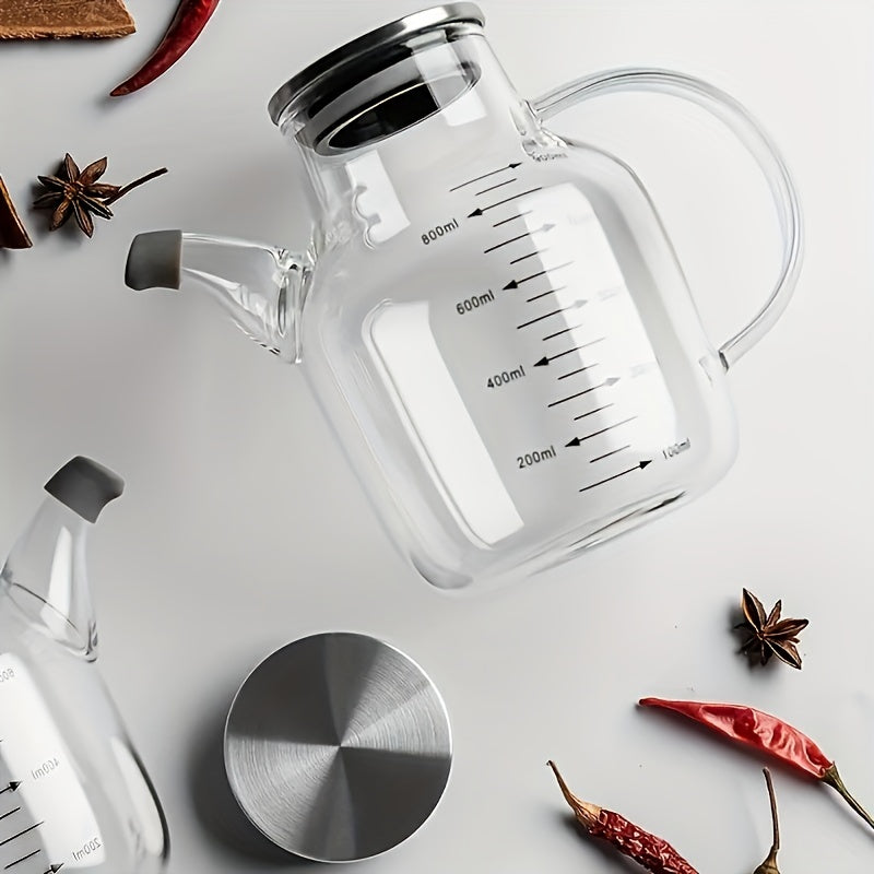 Glass Seasoning Container with Steel Lid Large Capacity