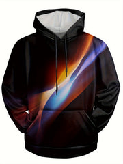 Colorful Light Print Hoodies Men Comfy Loose Pullover Autumn Winter