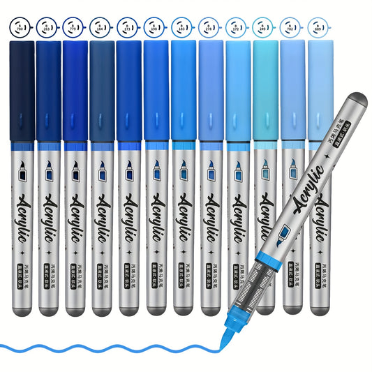 Acrylic Markers Set 12 Art Markers Brush Tip Acrylic Painter marker