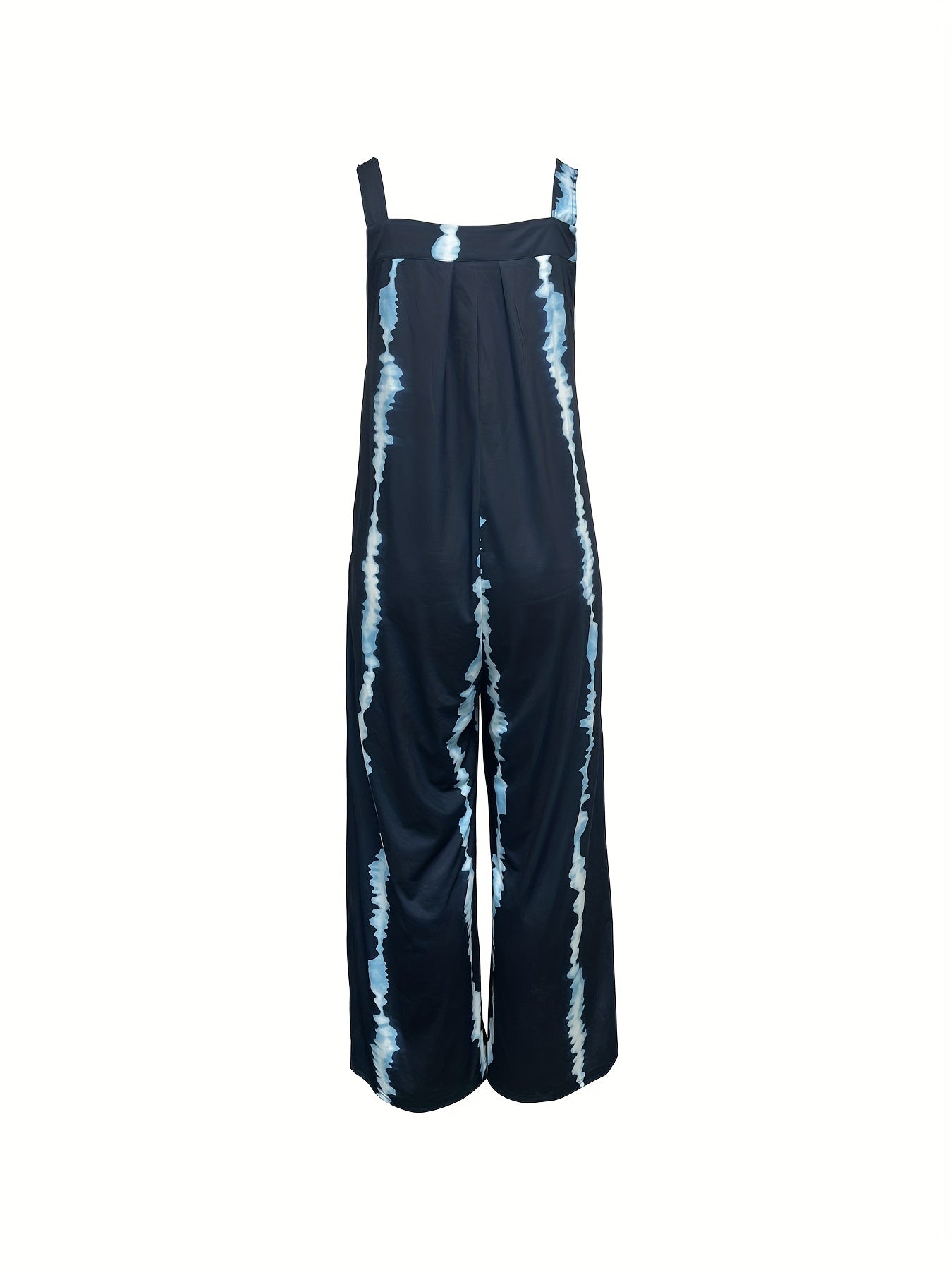 Tie Dye Wide Leg Jumpsuit With Pockets