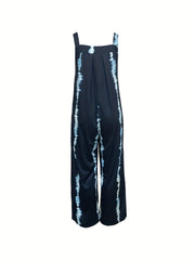 Tie Dye Wide Leg Jumpsuit With Pockets