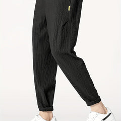 Plicated Joggers Men's Casual Loose Fit Waist Drawstring Pants