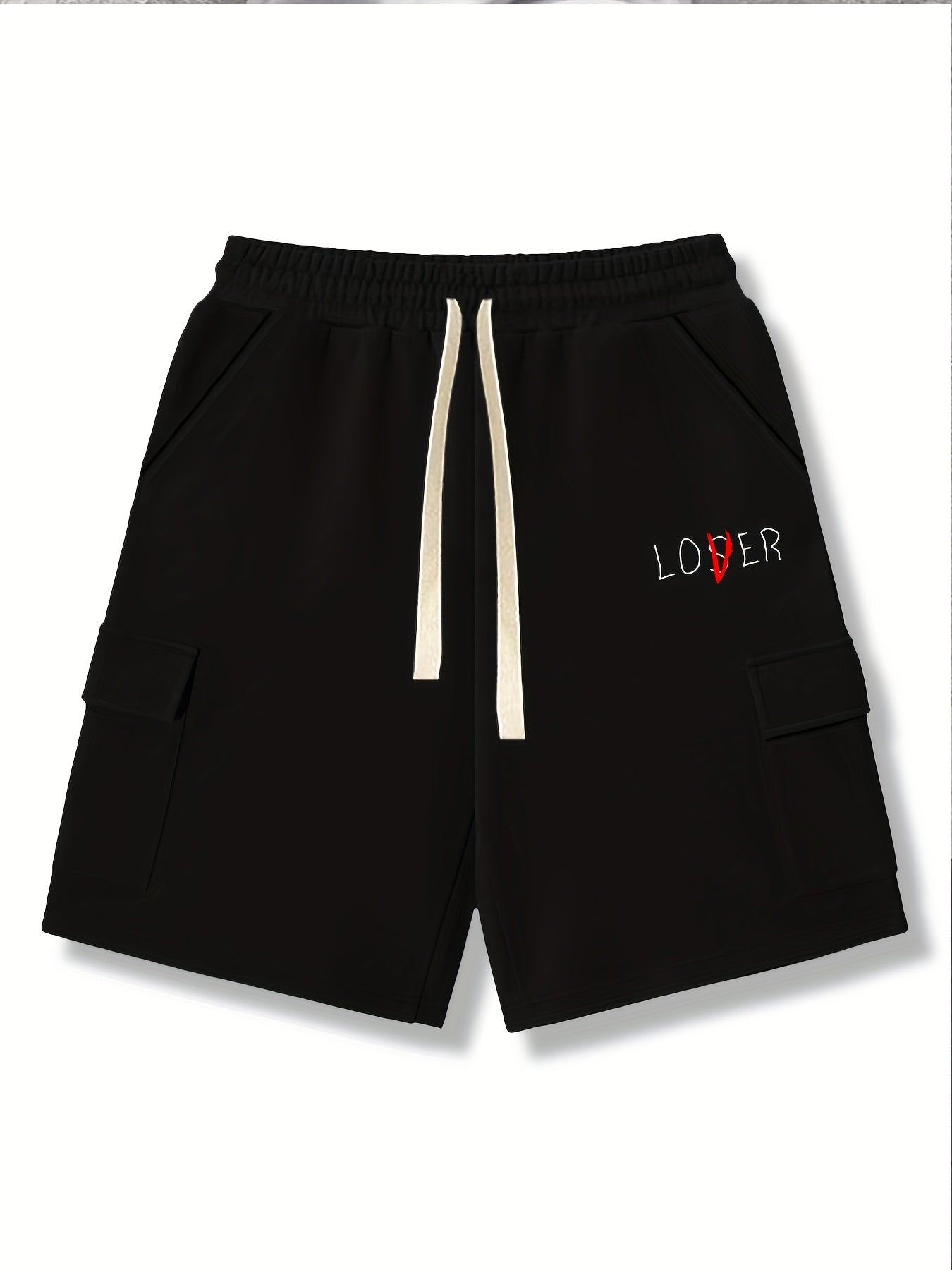 Men's Casual Graphic Drawstring Shorts With Pockets