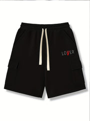 Men's Casual Graphic Drawstring Shorts With Pockets