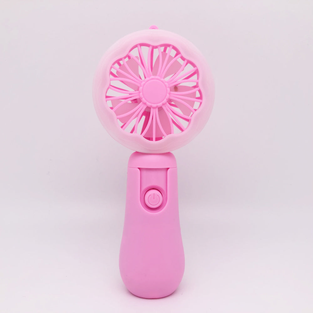 Flower Pattern Handheld Fan USB Rechargeable Portable Pocket Desktop Fan