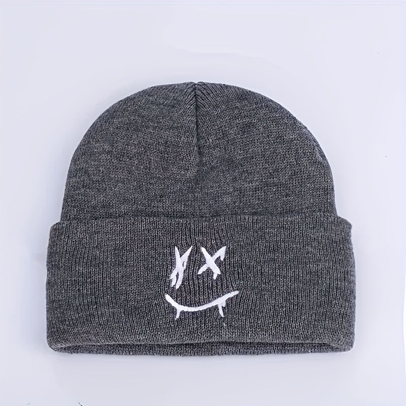 Girls Windproof Knit Beanie Hat with Embroidery