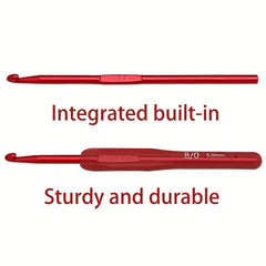 9pcs Red Soft Handle Crochet Hooks Set For Arthritic Hands