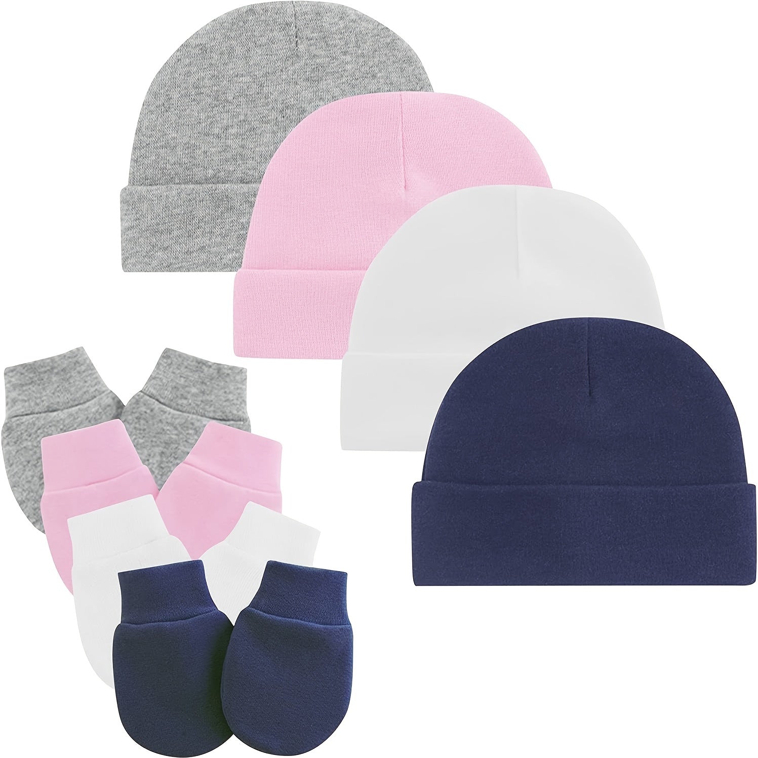 Newborn Beanie Cap & Mittens Set for Boys and Girls