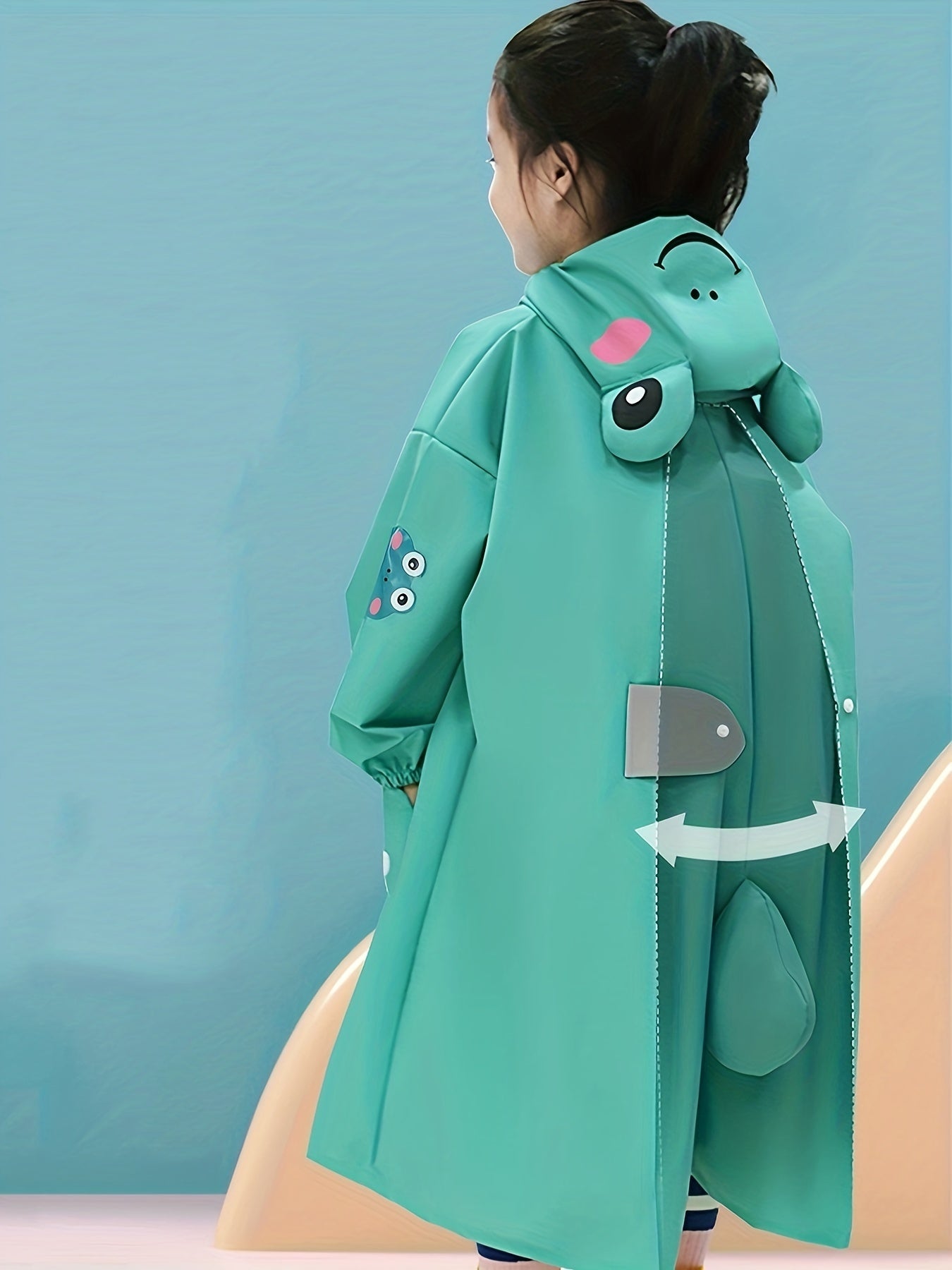 Kids Cartoon Frog Reusable Raincoat - Stay Dry and Stylish