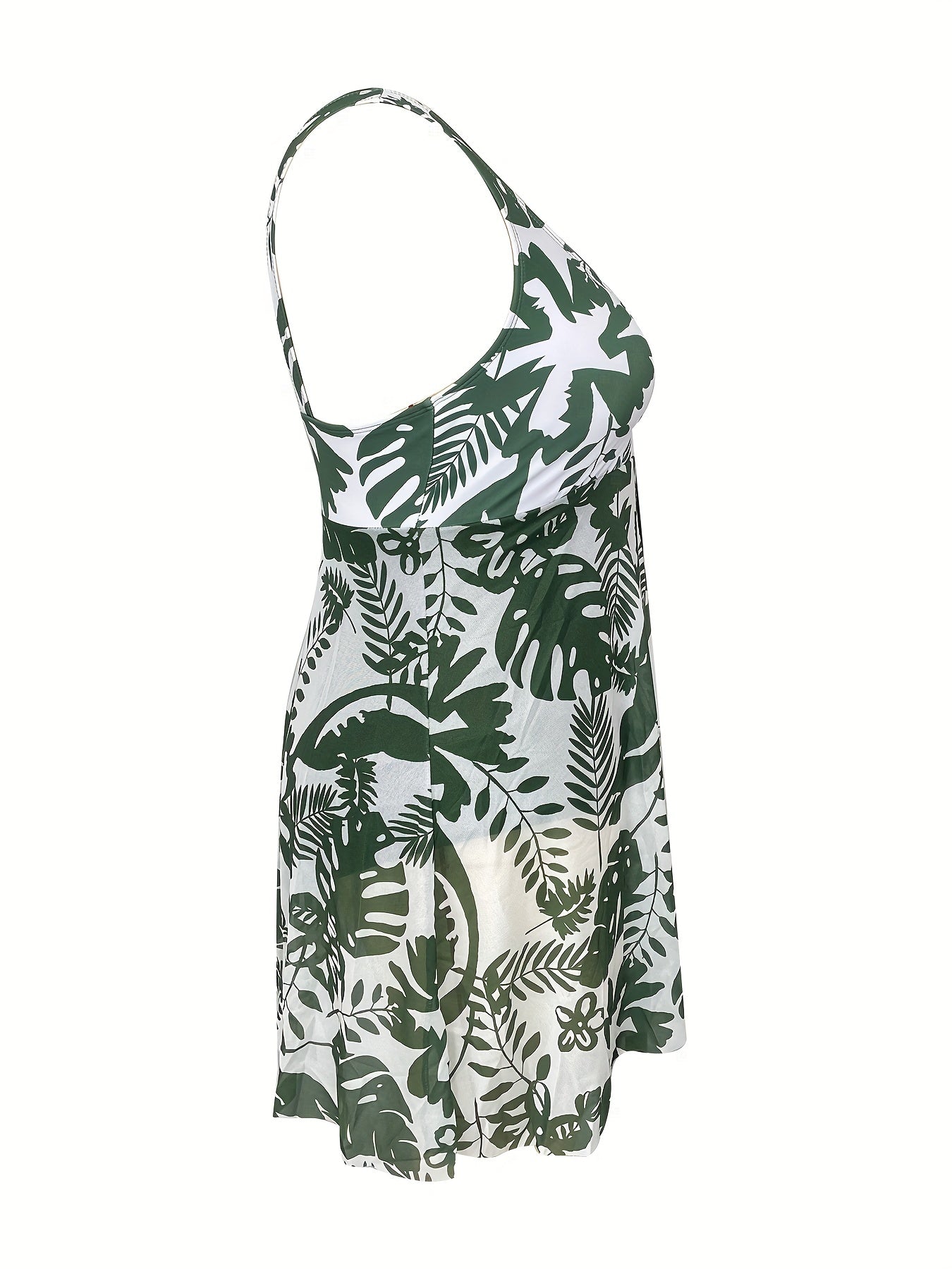 Floral Print One Piece Swim Dress Plus Size