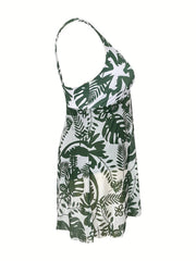 Floral Print One Piece Swim Dress Plus Size