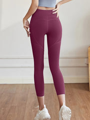 High Waist Yoga Leggings With Pocket Slim Fit Cycling Yoga Tight Pants