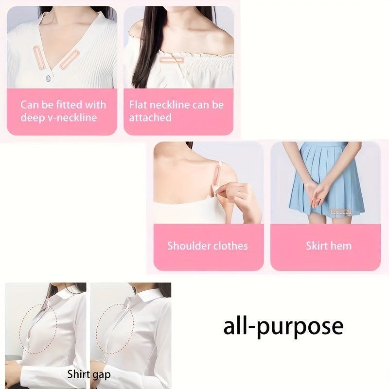50 Pcs Clear Anti-slip Stickers Adhesive Neck Shirt Women's Lingerie Accessories