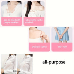 50 Pcs Clear Anti-slip Stickers Adhesive Neck Shirt Women's Lingerie Accessories